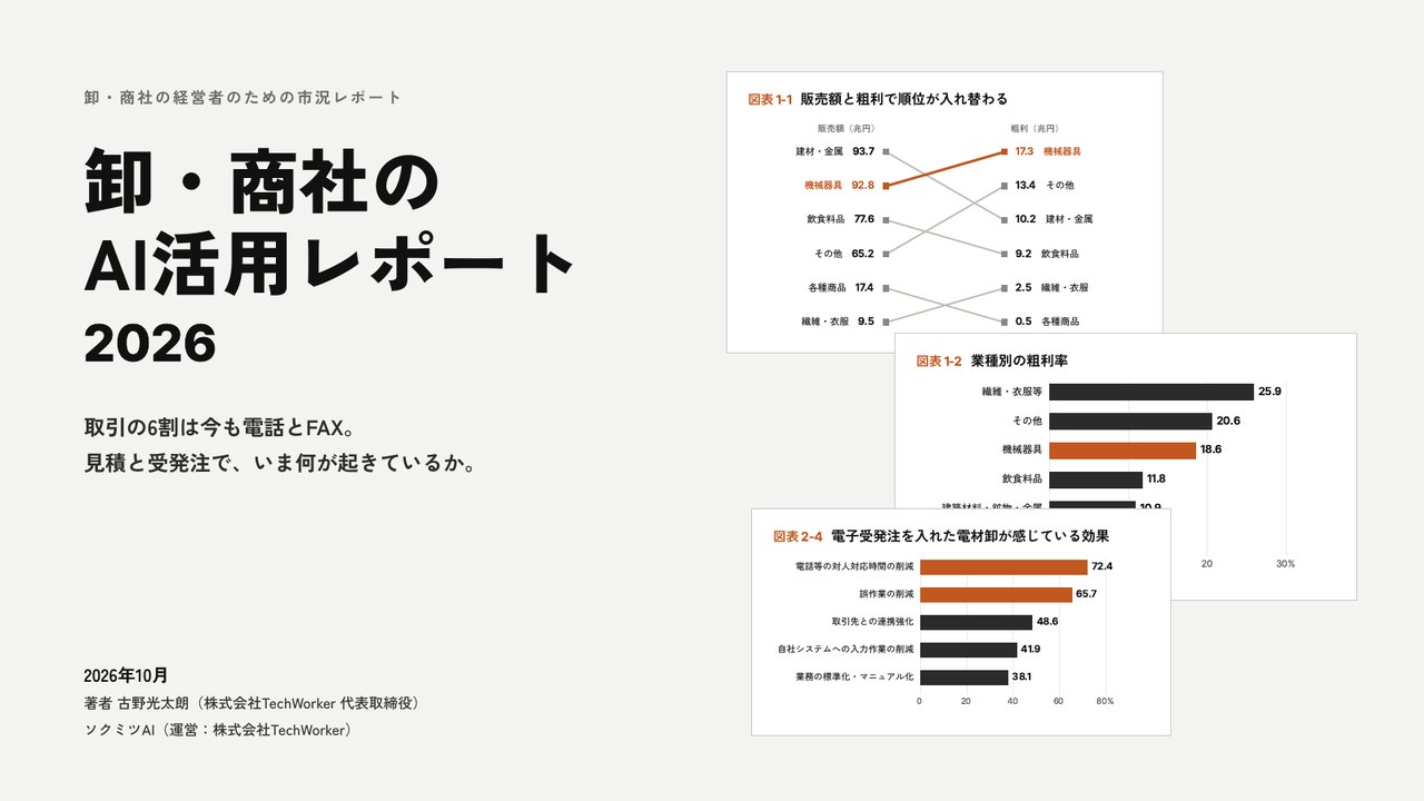 卸・商社のAI活用レポート 2026(PDF・27ページ)の表紙